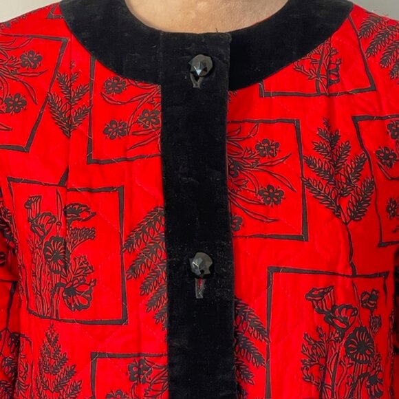 Vintage Evelyn Pearson Quilted & Velvet Loungewear Dress Robe Small/Medium - Picture 3 of 11